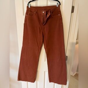 TALL Rust Brown Wide-Leg Flare Jeans / Pants